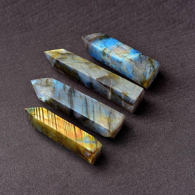 Natural Labradorite Crystal Obelisk Tower