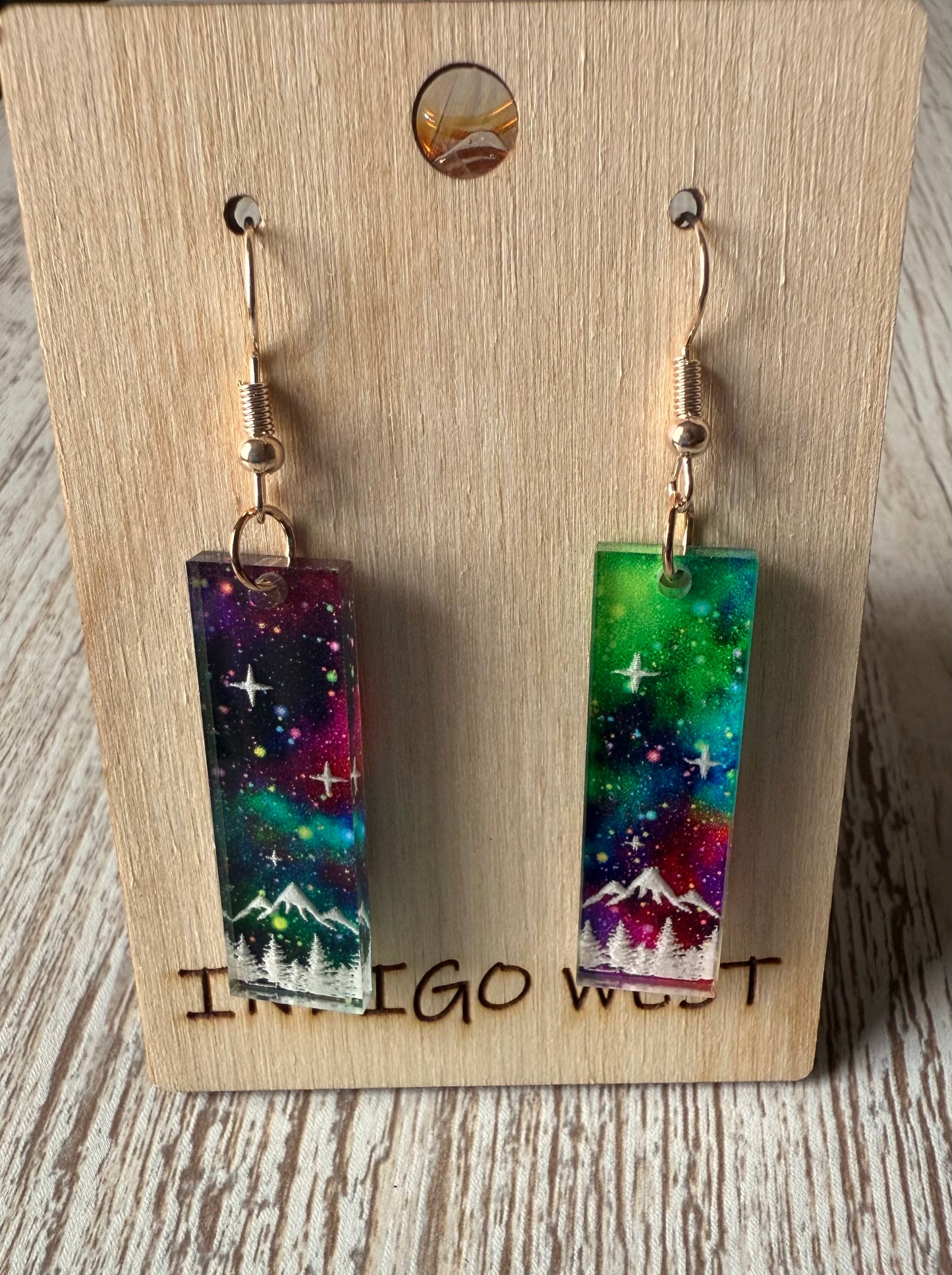 "Northern Lights Dreamscape" Acrylic Earrings