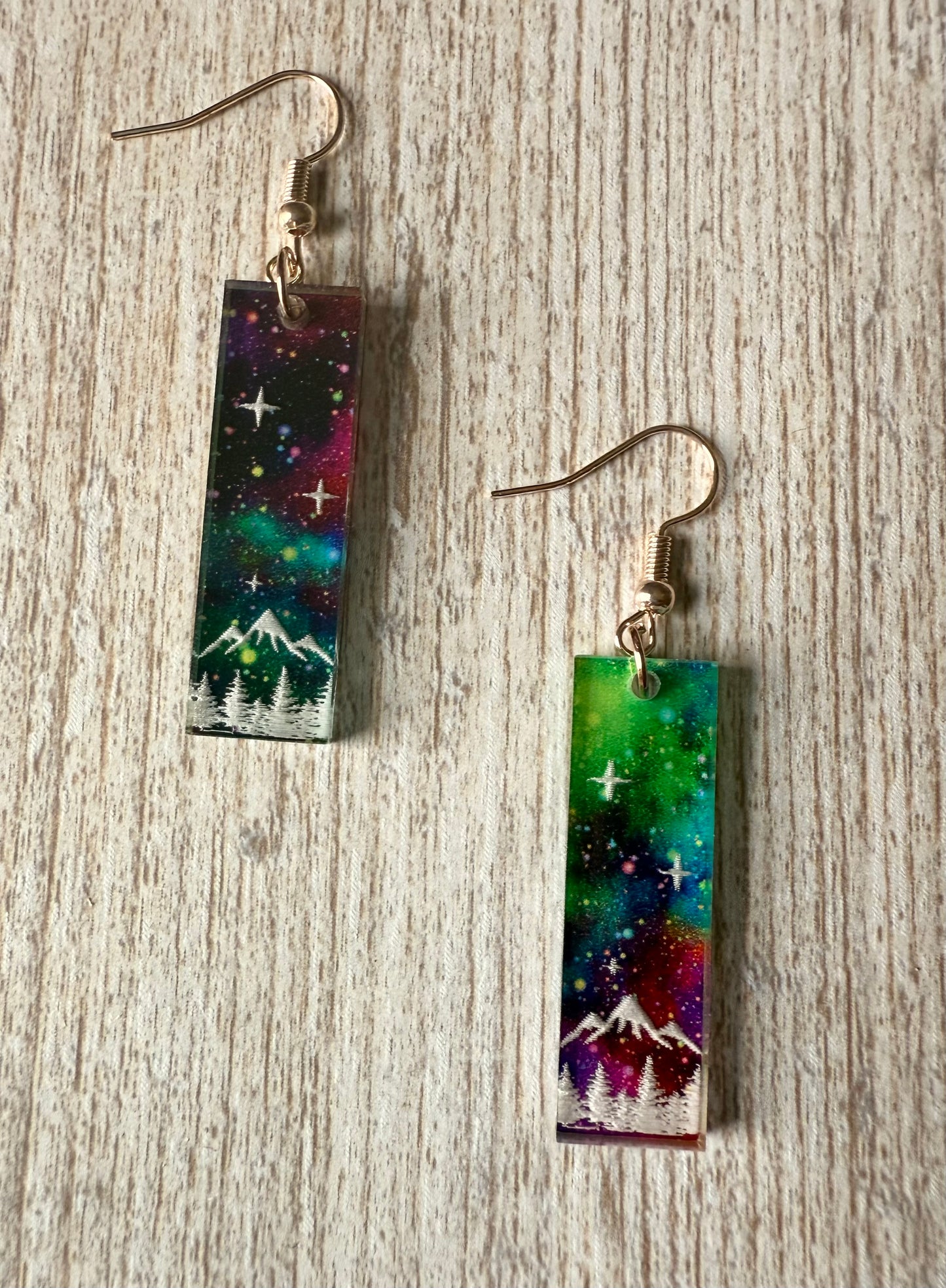 "Northern Lights Dreamscape" Acrylic Earrings