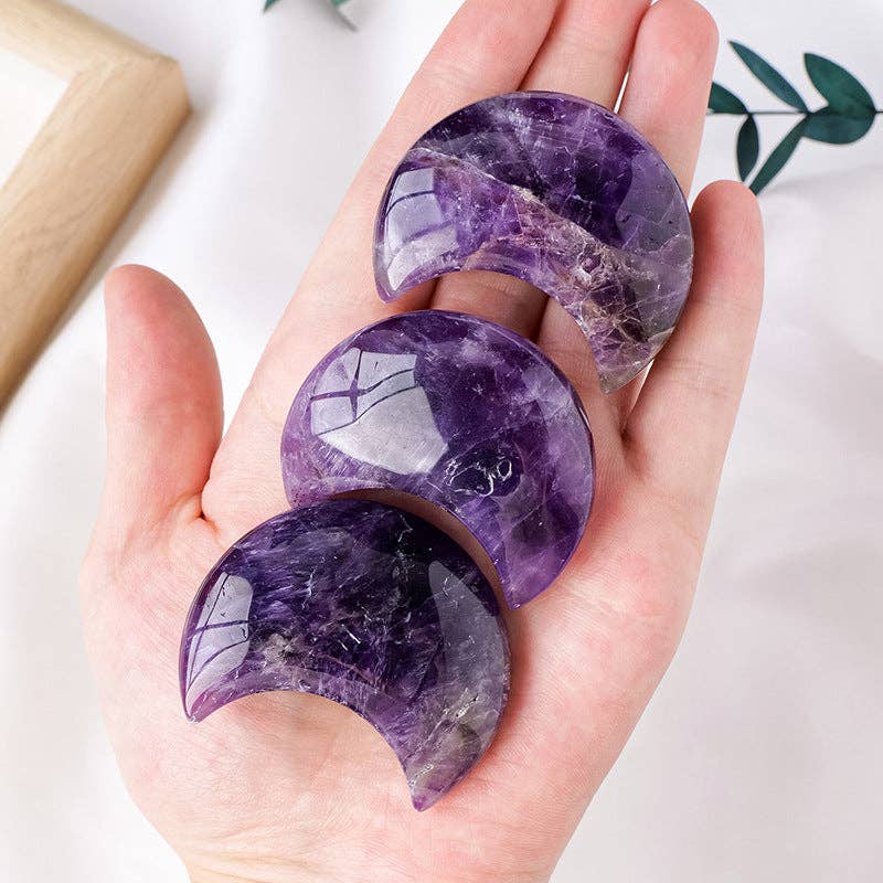 Natural Dream Amethyst Moon - Lunar Serenity