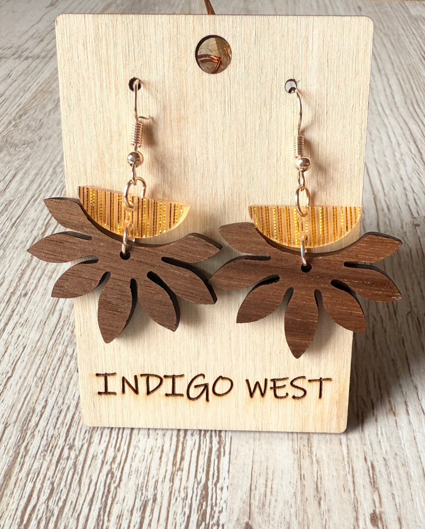 Golden Solstice Leaf Earrings