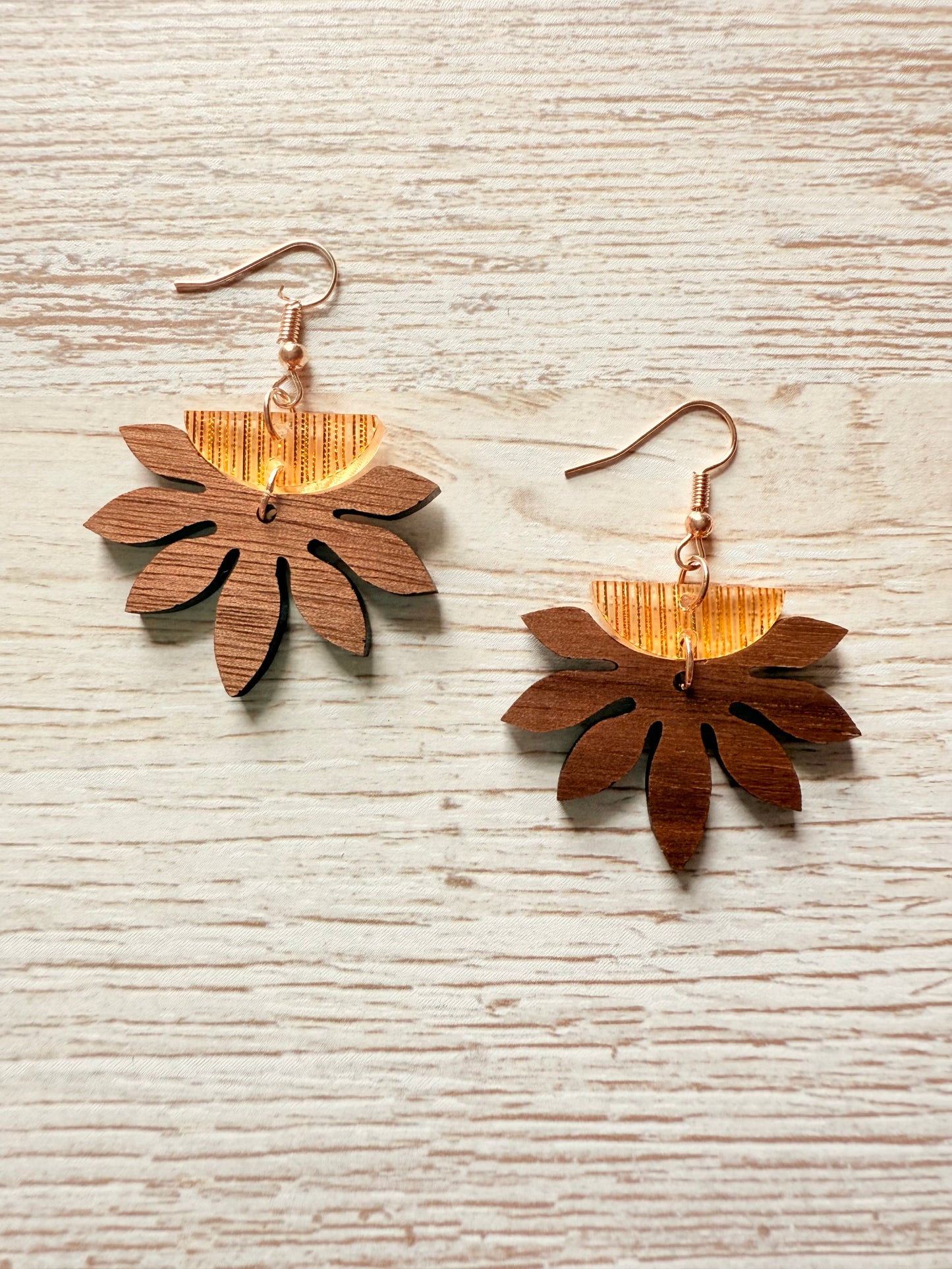 Golden Solstice Leaf Earrings