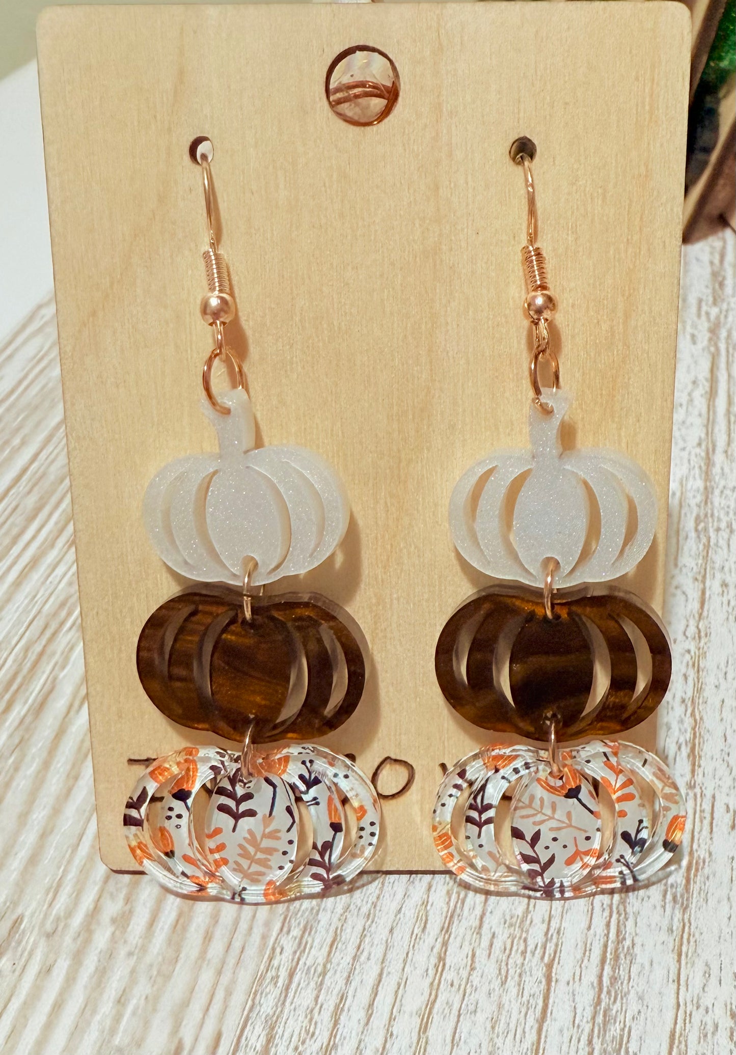 š Triple Pumpkin Stack Earrings ā Hypoallergenic