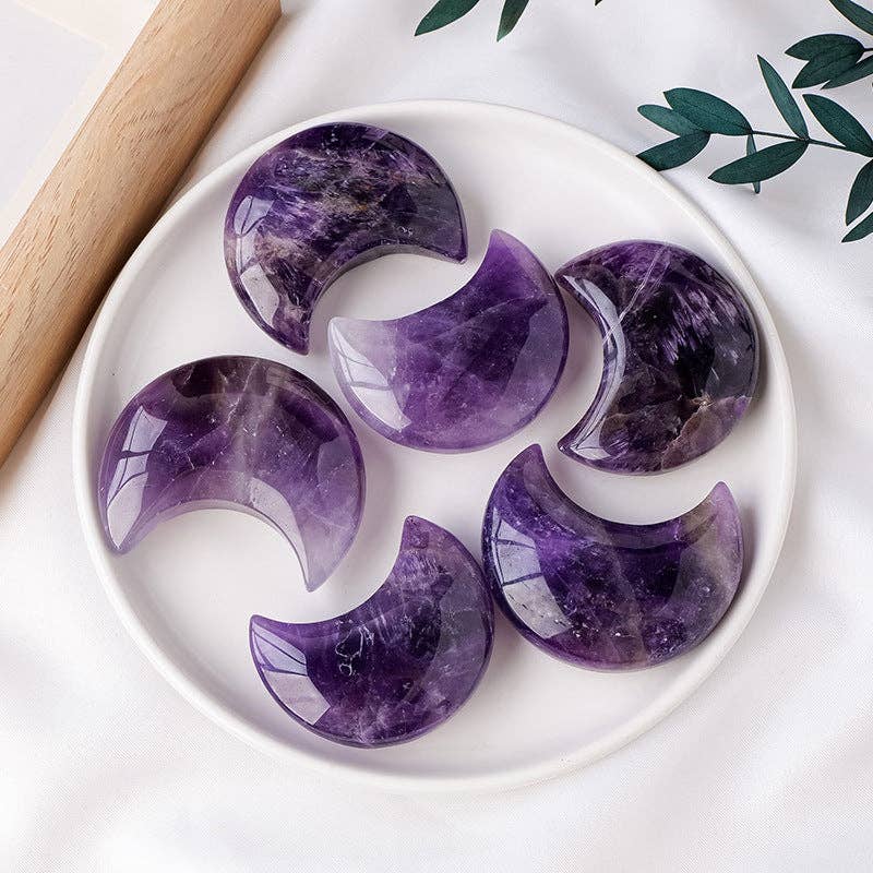 Natural Dream Amethyst Moon - Lunar Serenity
