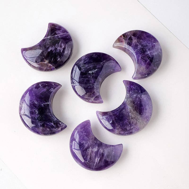 Natural Dream Amethyst Moon - Lunar Serenity