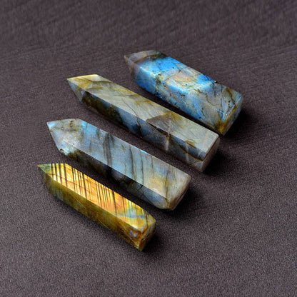 Natural Labradorite Crystal Obelisk Tower