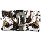 Cow Print Western Leather Buckle Crossbody Wallet: Black