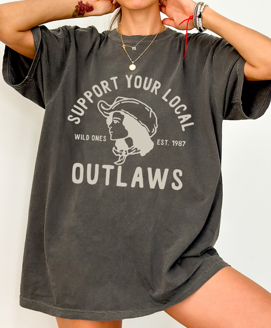 Support Your Local Outlaws - COMFORT COLOR - Pepper: XXLarge / Short Sleeve
