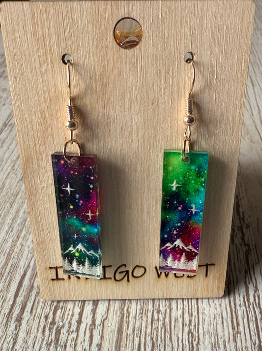 "Northern Lights Dreamscape" Acrylic Earrings