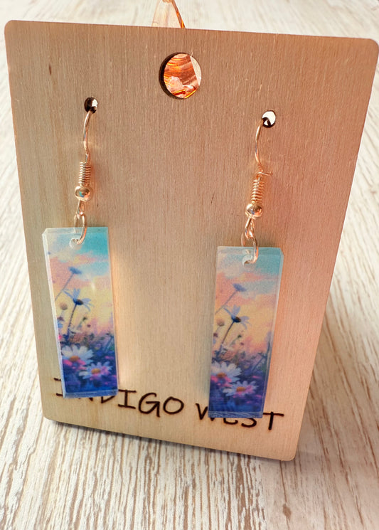 Wildflower Sunset Acrylic Earrings