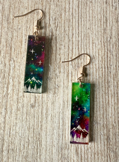 "Northern Lights Dreamscape" Acrylic Earrings