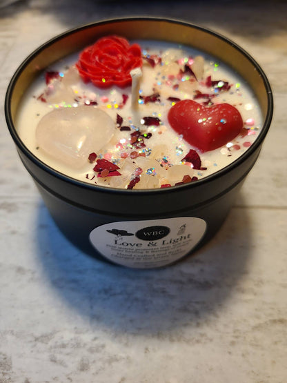 Love and Light Soy Intention Candle, for Self Love