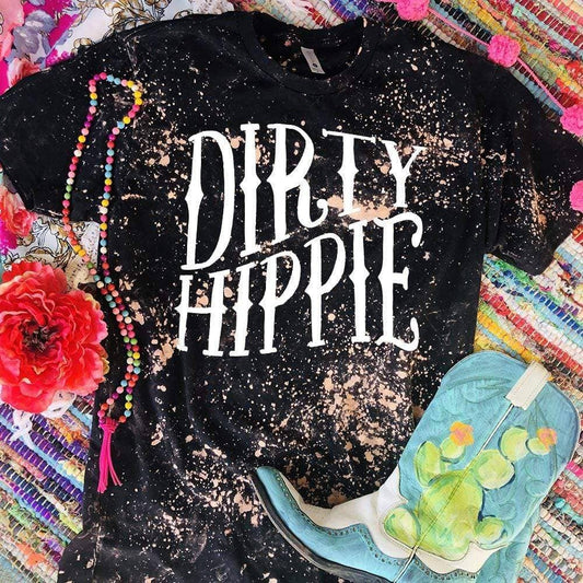 ✨ Dirty Hippie Bleached Graphic Tee- Large