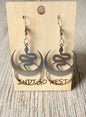 Serpent Moon Earrings – Brushed Steel Boho Statement