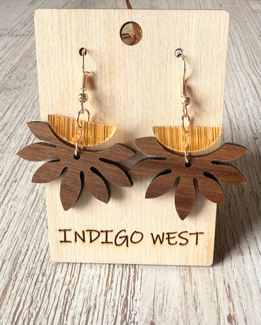 Golden Solstice Leaf Earrings