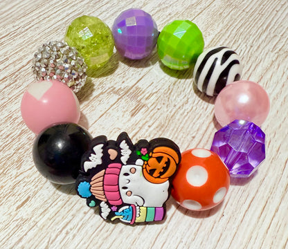 🌈👻 Rainbow Ghost Chunky Beaded Bracelet