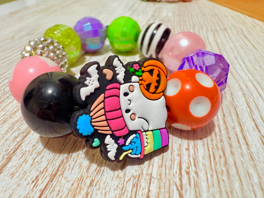 🌈👻 Rainbow Ghost Chunky Beaded Bracelet