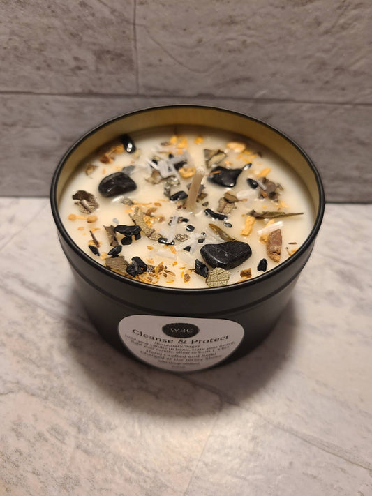 Cleanse & Protect Intention Soy Candles, Energy Candles