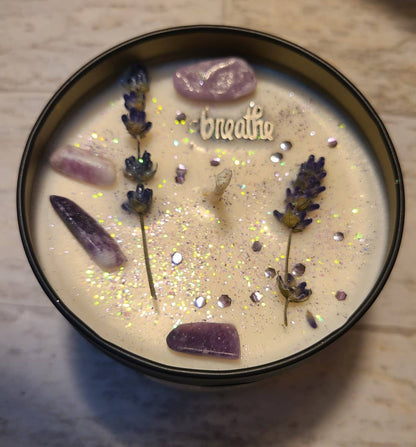 Bitch Just Breathe, 8oz Intention Soy Candle Tins, Soothing