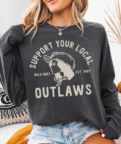 Support Your Local Outlaws - COMFORT COLOR - Pepper: XXLarge / Short Sleeve