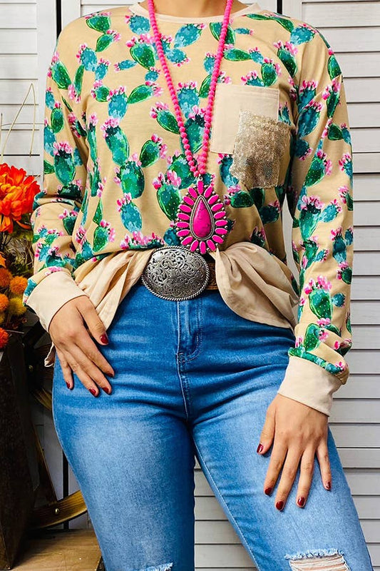 🌵✨ Cactus Blossom Long Sleeve Tee ✨🌵- Large